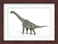 Framed 3D Rendering of a Brachiosaurus Dinosaur