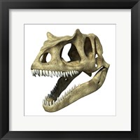 Framed 3D Rendering of an Allosaurus Skull