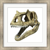 Framed 3D Rendering of an Allosaurus Skull