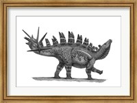 Framed Pencil Drawing of Chungkingosaurus Jiangbeiensis