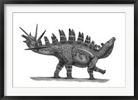 Framed Pencil Drawing of Chungkingosaurus Jiangbeiensis