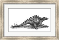 Framed Pencil Drawing of Gigantspinosaurus Sichuanensis