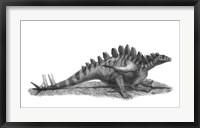 Framed Pencil Drawing of Gigantspinosaurus Sichuanensis