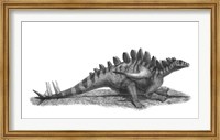 Framed Pencil Drawing of Gigantspinosaurus Sichuanensis