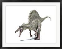 Framed 3D Rendering of a Spinosaurus Dinosaur