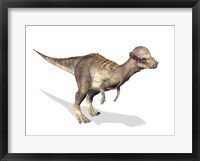 Framed 3D Rendering of a Pachycephalosaurus Dinosaur