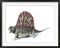Framed 3D Rendering of a Dimetrodon Dinosaur