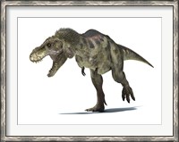 Framed 3D Rendering of a Tyrannosaurus Rex Dinosaur