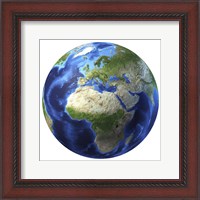 Framed 3D Rendering of Planet Earth, Centered on Africa and Europe