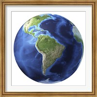 Framed 3D Rendering of Planet Earth, Centered on South America