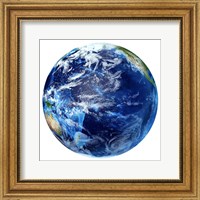 Framed 3D rendering of Planet Earth, Centered on the Pacific Ocean