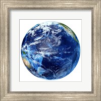 Framed 3D rendering of Planet Earth, Centered on the Pacific Ocean