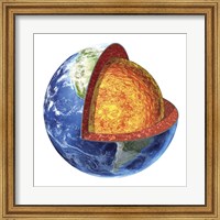 Framed Cross section of Planet Earth Showing the Lower Mantle