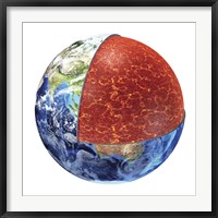 Framed Cross Section of Planet Earth Showing the Upper Mantle