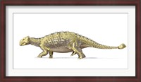 Framed Ankylosaurus Dinosaur with Full Skeleton Superimposed
