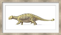 Framed Ankylosaurus Dinosaur with Full Skeleton Superimposed