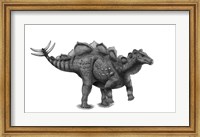 Framed Pencil Drawing of Wuerhosaurus Homheni Standing on its Hind Legs