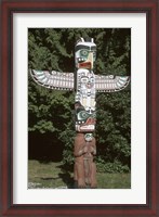 Framed Totem Pole at Stanley Park, Vancouver Island, British Columbia, Canada