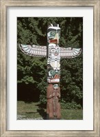 Framed Totem Pole at Stanley Park, Vancouver Island, British Columbia, Canada