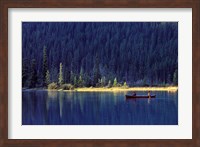Framed Fishing on Waterfowl Lake, Banff National Park, Canada