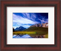 Framed Waterfowl Lake and Rugged Rocky Mountains, Banff National Park, Alberta, Canada