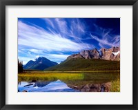 Framed Waterfowl Lake and Rugged Rocky Mountains, Banff National Park, Alberta, Canada