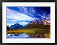 Framed Waterfowl Lake and Rugged Rocky Mountains, Banff National Park, Alberta, Canada