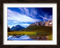 Framed Waterfowl Lake and Rugged Rocky Mountains, Banff National Park, Alberta, Canada