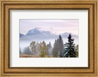 Framed Canada, British Columbia, Mount Robson Park Sunrise on mountain