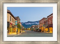 Framed Historic 2nd Street, in downtown Fernie, British Columbia, Canada