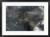 Framed Satellite view of Kansas City, Missouri, and Missouri River