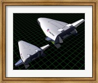Framed Artist's Concept Showing the Relative Sizes of the X-33 and VentureStar