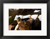 Framed US Army Pilots in-Flight in the Cockpit of a C-17 Globemaster III during a Mission to Qatar