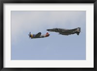 Framed P-47 Thunderbolt and an F-4 Phantom in Flight