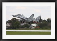 Framed Slovak Air Force MIG-29 Fulcrum taking off