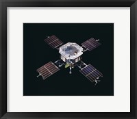 Framed Mariner 5 spacecraft Against a Black Background