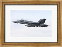 Framed F-18C Hornet of the Swiss Air Force in Flight over Germany