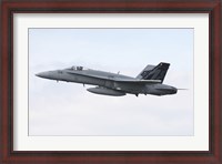 Framed F-18C Hornet of the Swiss Air Force in Flight over Germany