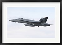 Framed F-18C Hornet of the Swiss Air Force in Flight over Germany