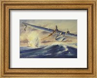 Framed Damaged PBY Catalina Aircraft after the Attack and Sinking of a German U-boat