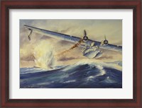 Framed Damaged PBY Catalina Aircraft after the Attack and Sinking of a German U-boat