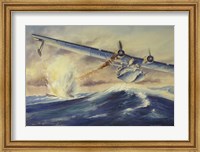 Framed Damaged PBY Catalina Aircraft after the Attack and Sinking of a German U-boat