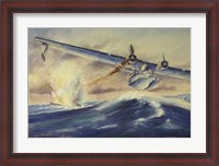 Framed Damaged PBY Catalina Aircraft after the Attack and Sinking of a German U-boat