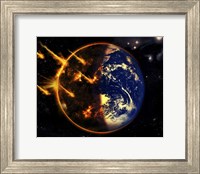 Framed Swarm of Deadly Meteorites Impact Earth on Armageddon Day