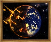 Framed Swarm of Deadly Meteorites Impact Earth on Armageddon Day