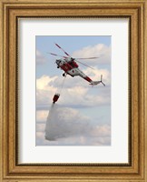 Framed Sokol W-3A Helicopter of the Czech Air Force with a Water Bucket