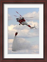 Framed Sokol W-3A Helicopter of the Czech Air Force with a Water Bucket