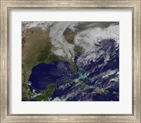 Framed Satellite View of a Nor'easter Storm over the United States