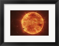 Framed Massive Red Dwarf Consuming Planets Within it's Range