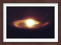 Framed Implosion of a Sun with Visible Solar System and Planets